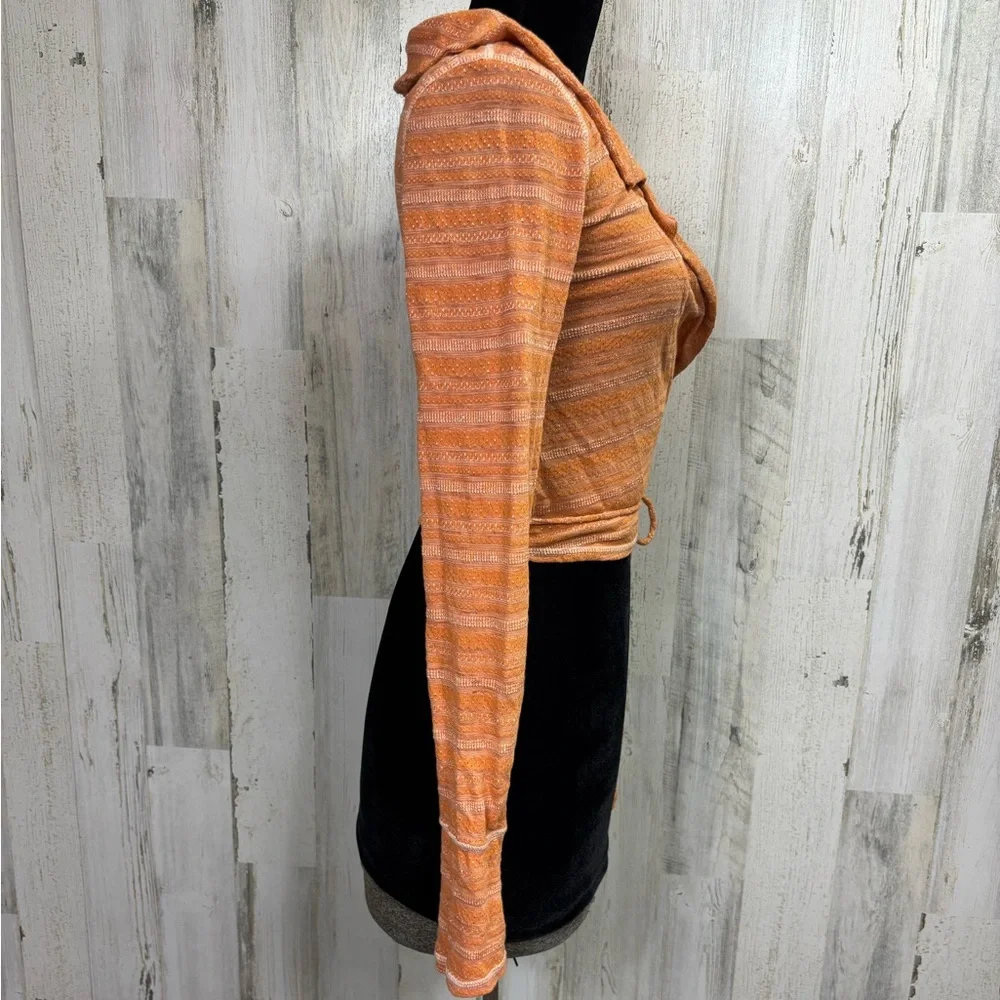 Free People Eloise Boho Orange Wrap Crop Top‎